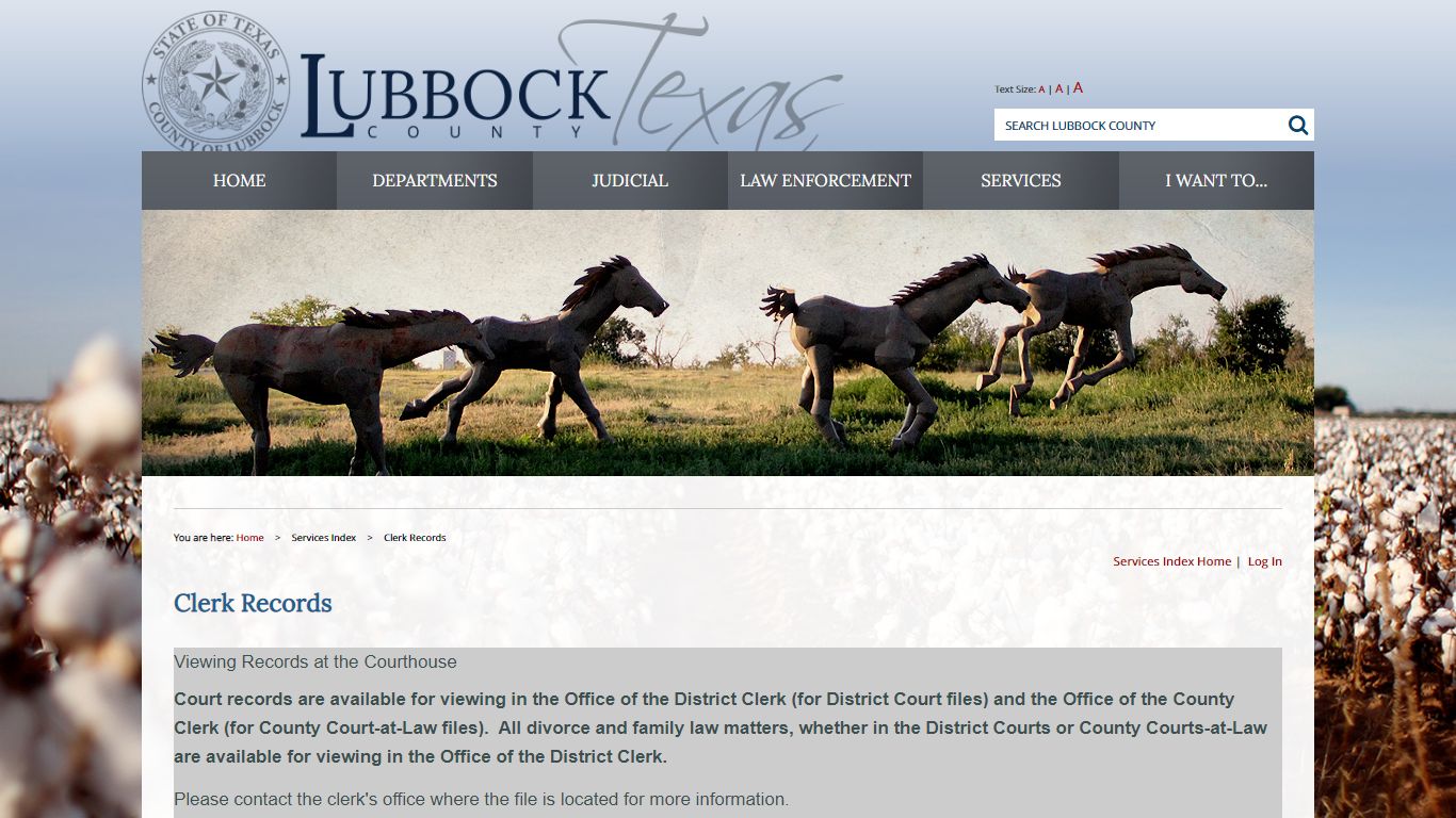 Services Index / Clerk Records / Lubbock County, Texas